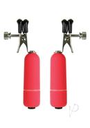 Ouch! Vibrating Nipple Clamps - Red