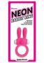 Neon Silicone Vibrating Rabbit Ring - Pink/white